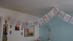 these are a take-off on tibetan prayer flags that the girls helped me stamp